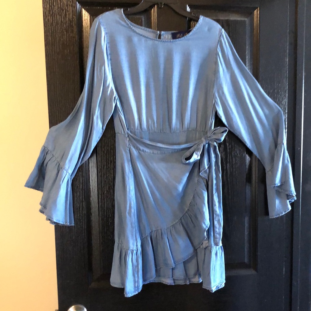 Ruffle Chambray Dress